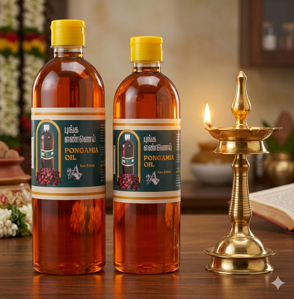 Cold Pressed Pungam Oil | Pure Natural & Divine Deepam Oil
